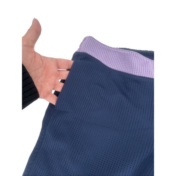 Nike Girls Youth Mesh running Capri Pants Lined Navy lavender Size XL 16 - Picture 10 of 14